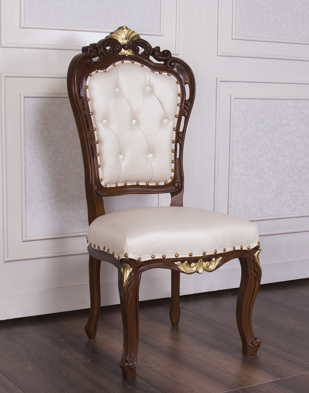 Dark Wood & Champagne ANUBIS Dining Chair